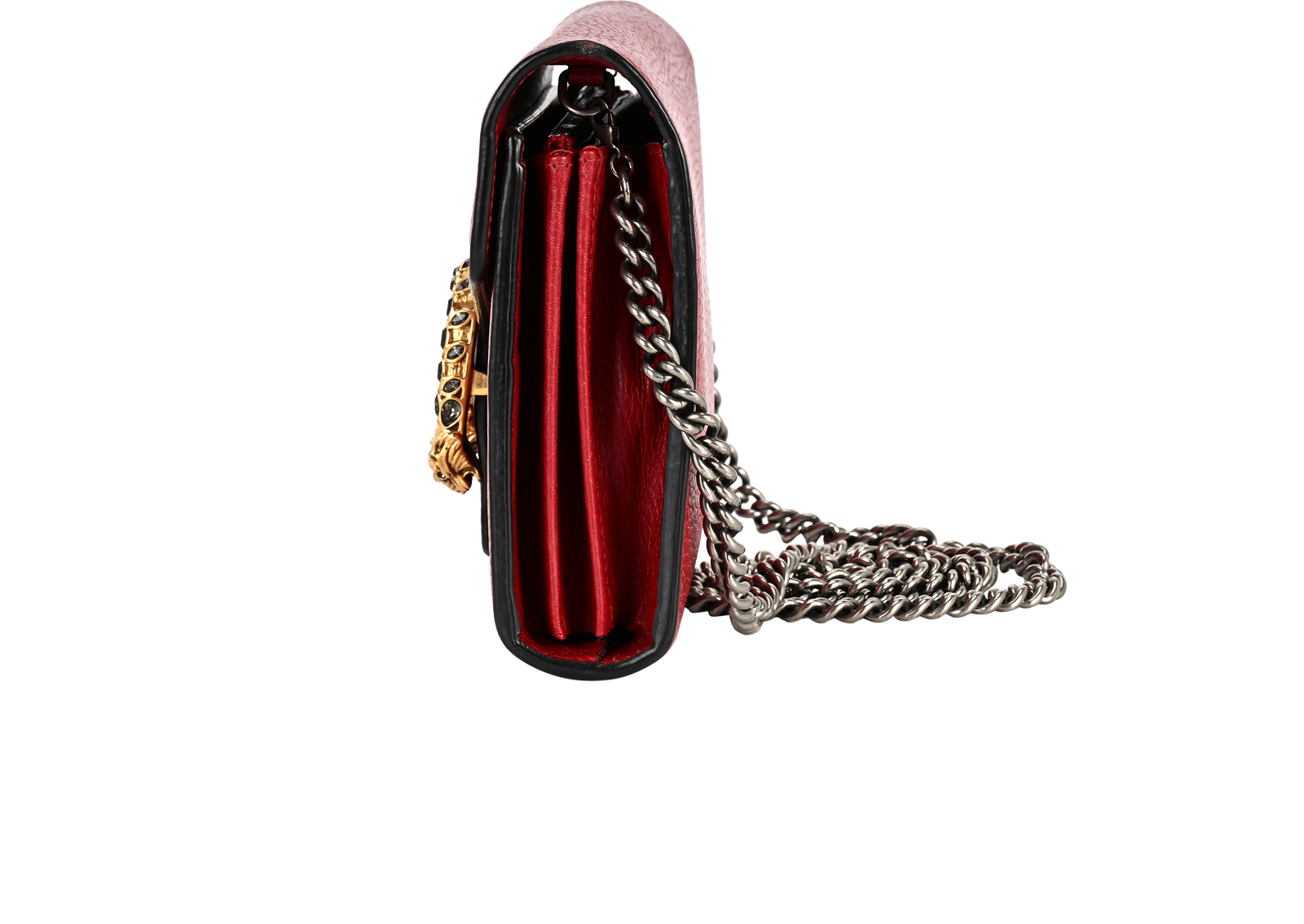 Dionysus Wallet On Chain, &pound;595, Handbags, Red, Leather, Bottom view